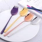 7-Pack 8.5 Inch 18/10 Stainless Steel Spoon Sporks For Household Use Camping Travel Hiking