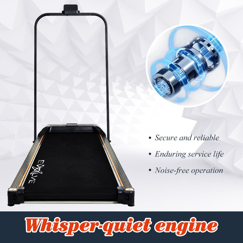 Walking Pad Treadmill With Foldable Handle Bar - Under Desk Treadmill For Home & Office | Remote Control, Bluetooth Speaker, Led