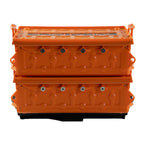 Yakattack Tracpak Orange Combo Kit - 2 Stackable Kayak Storage Boxes With Quick Release Track Mount Base | Kayak Crate System Fo