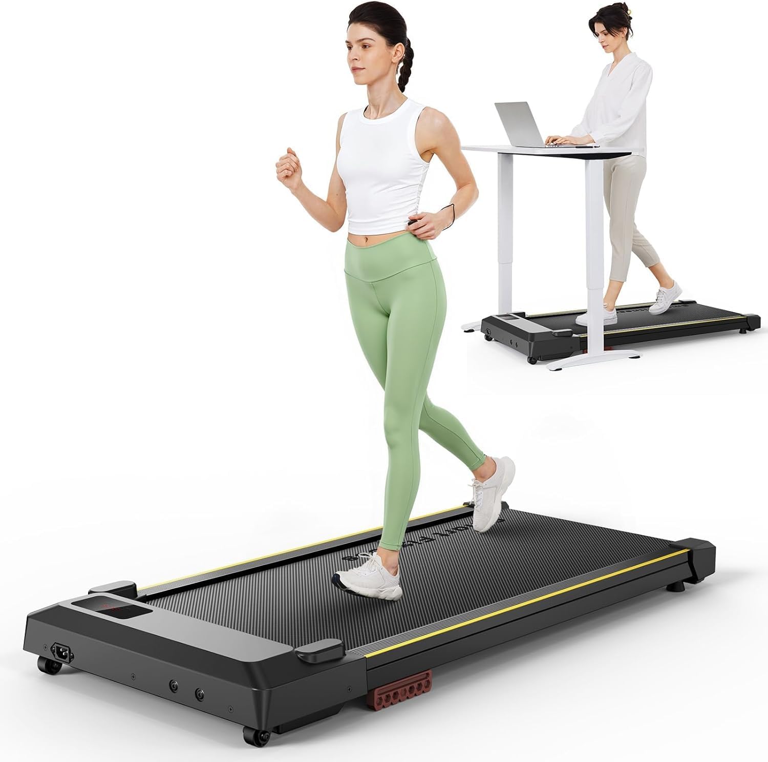 Urevo Walking Pad, Portable Under Desk Treadmill, 2.5 Hp Walking Treadmill Pad For Home And Office, Walking Jogging Running Mach