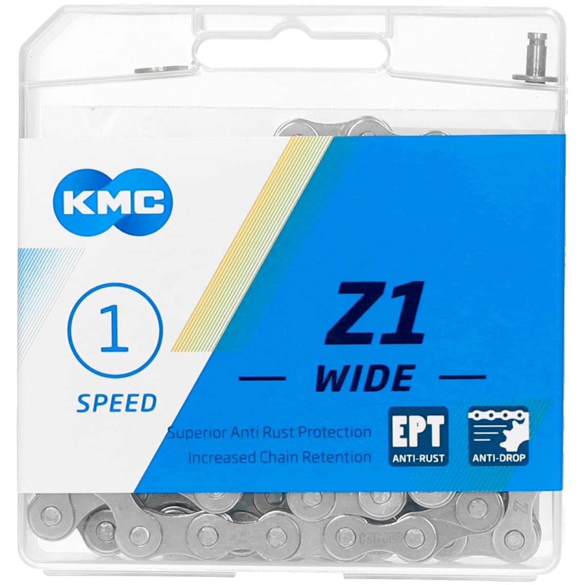 KMC Z1 EPT Wide Single Speed Chain, Dark Silver, 112 Link