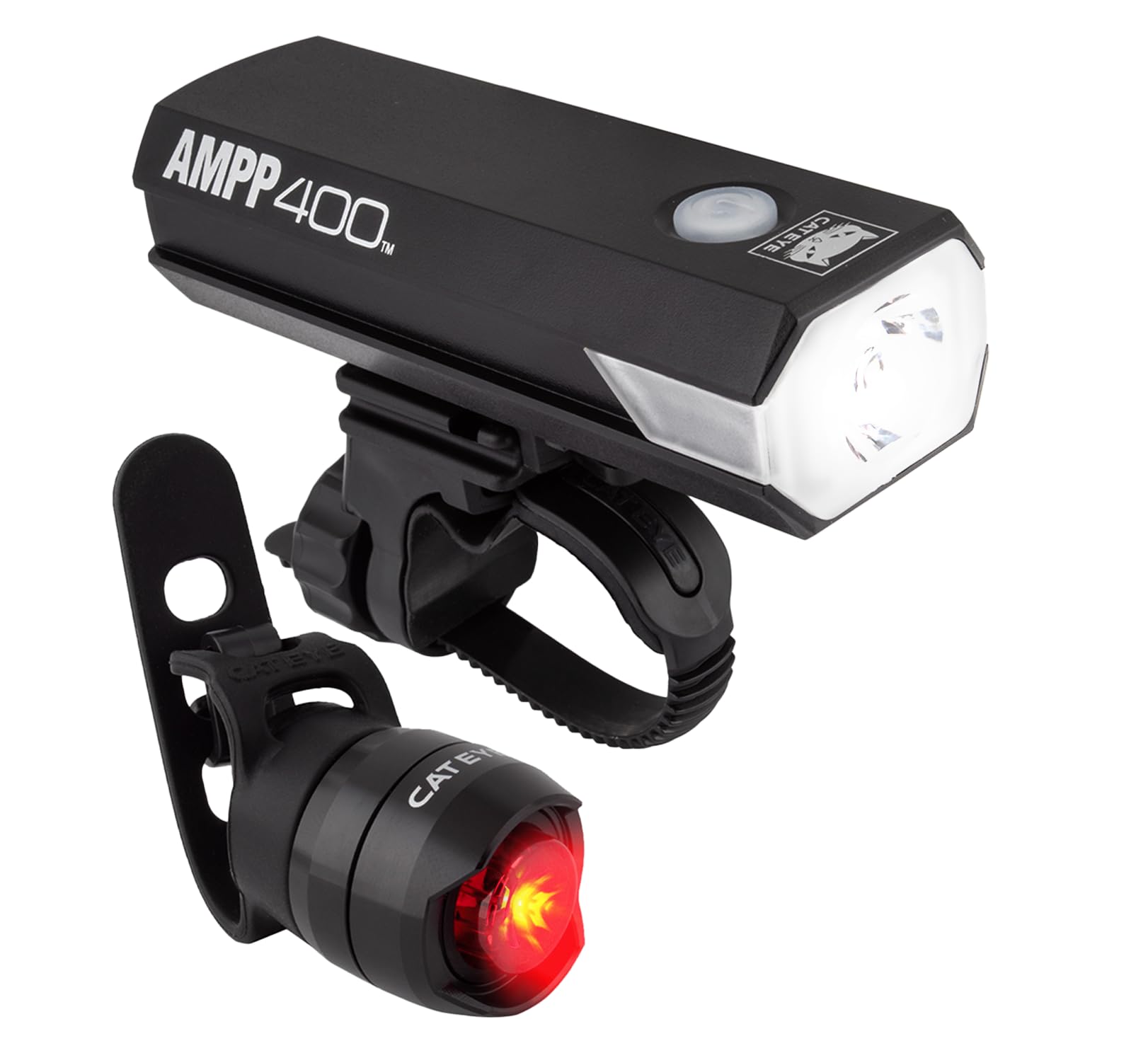 Cateye - Ampp400 Usb Rechargeable Bike Headlight/Orb-Rc Usb Tail Light Comb0