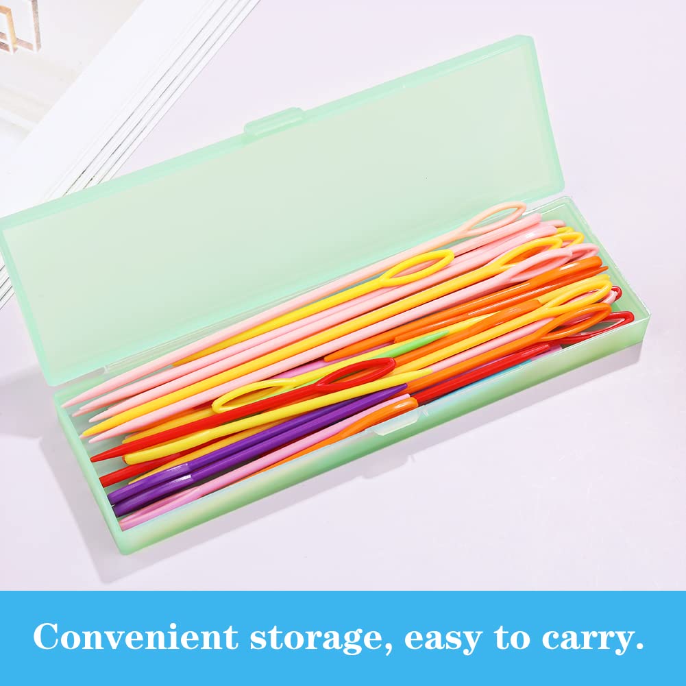 60Pcs Plastic Sewing Needles, Large Eye Plastic Yarn Needles For Kids, 276354591 Inch Plastic Needles For Yarn And Craft Plastic