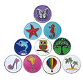 Pinmei Lot Of 10 Golf Ball Markers Assorted Patterns - Soft Enamel Technique