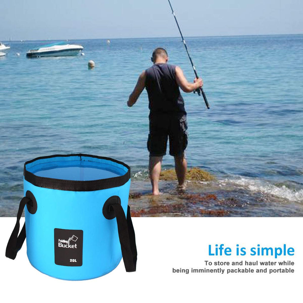 Collapsible Bucket,Camping Water Storage Container 5 Gallon(20L) Portable Folding Bucket Wash Basin For Traveling Hiking Fishing