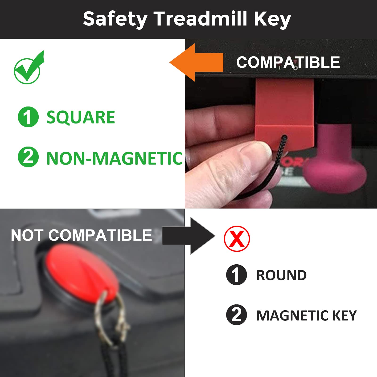 Treadmill Universal Magnet Safety Key For Most Of Nordictrack, Proform, Image, Weslo, Reebok, Epic, Golds Gym, Freemotion, And H
