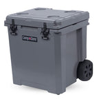 Camp-Zero 52 Quart Wheeled Cooler/Ice Chest With Extendable Handle & Oversized Flat-Free Easy-Roll Wheels  For Camping Trips, Be