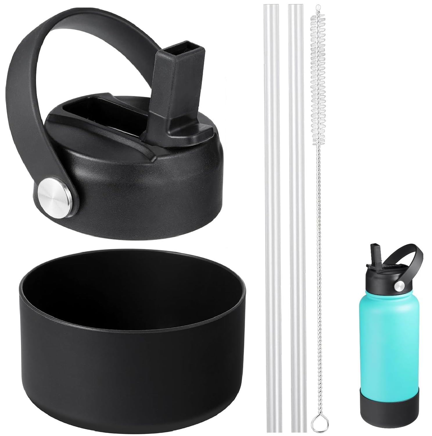 Llcjyycy Lids With Straw For Hydroflask Wide Mouth 32 40 Oz And Water Bottle Boot For Hydro Flask Sports Water Bottles 32 40Oz,B