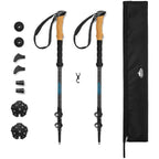 Cascade Mountain Tech Trekking Poles - Carbon Fiber Walking Or Hiking Sticks With Quick Adjustable Locks (Set Of 2), Grey
