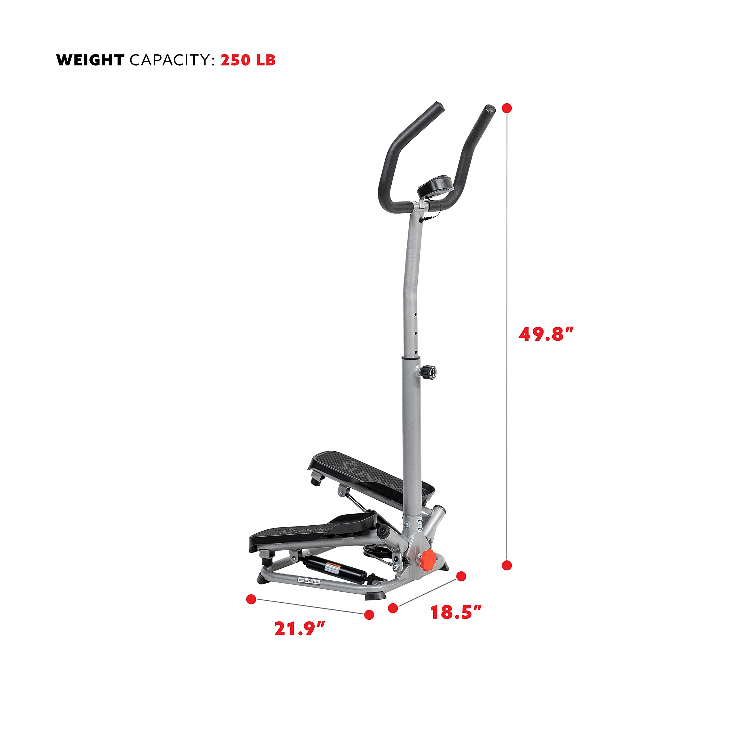 Sunny Health & Fitness Twist Stair Stepper Machine With Handlebar - Sf-S020027 Silver