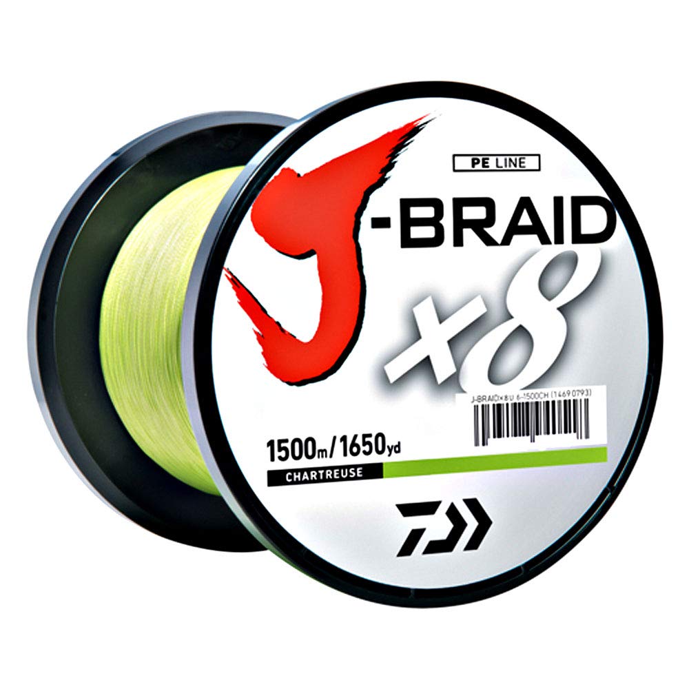 Daiwa J-Braidx8, Filler Spool, Chartreuse, Mono 15Lb-150Ch