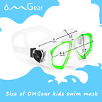Boy Girl Swim Pool Goggles With Nose Cover Snorkeling Kit Kids Snorkel Dive Mask Scuba Goggles For Water Sports Outdoors(Green)