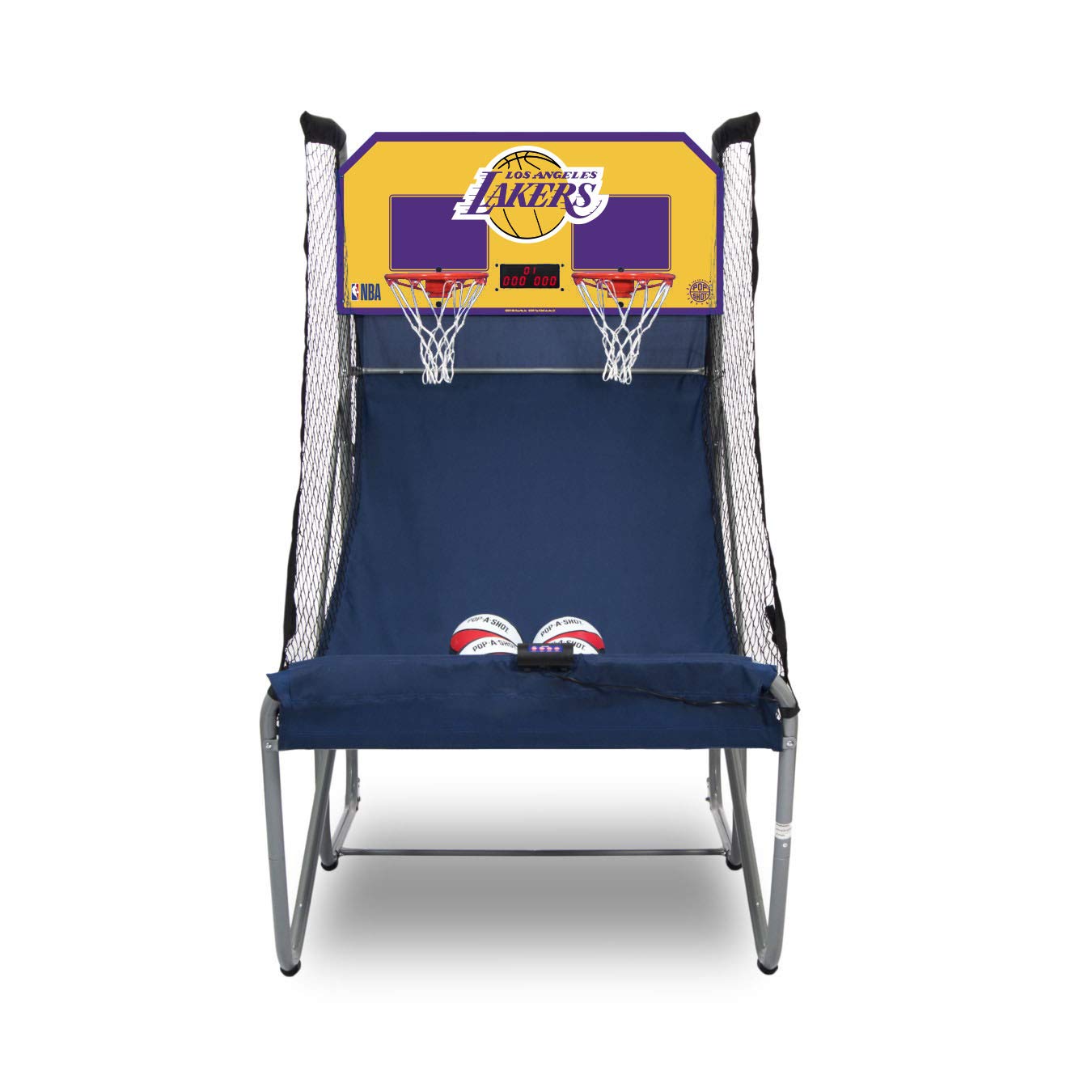 Pop-A-Shot - Home Dual Shot with Los Angeles Lakers NBA Graphics l Sensor Scoring l 16 Game Modes l 7 Balls l Foldable Storage l