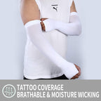 Kuhnmarvin Women Compression Arm Sleeves For Men To Cover Arms Tattoo Cover-Up Volleyball Sleeve Softball Pickleball (2Pairs Whi