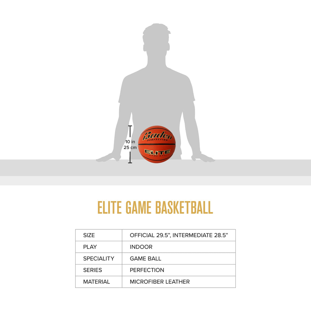 Baden Elite Indoor Game Basketball - Size 6 (28.5'')