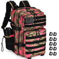 R.SASR Military Tactical Backpack 45L Large Tactical Backpack for Men, Hiking Rucksack With Bottle Holder (Pink Camo)