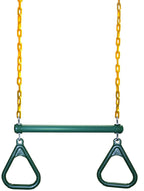 Eastern Jungle Gym Heavy-Duty Ring Trapeze Bar Combo Swing ,Large 20'' Trapeze Bar With Coated Swing Chains 43'' Long