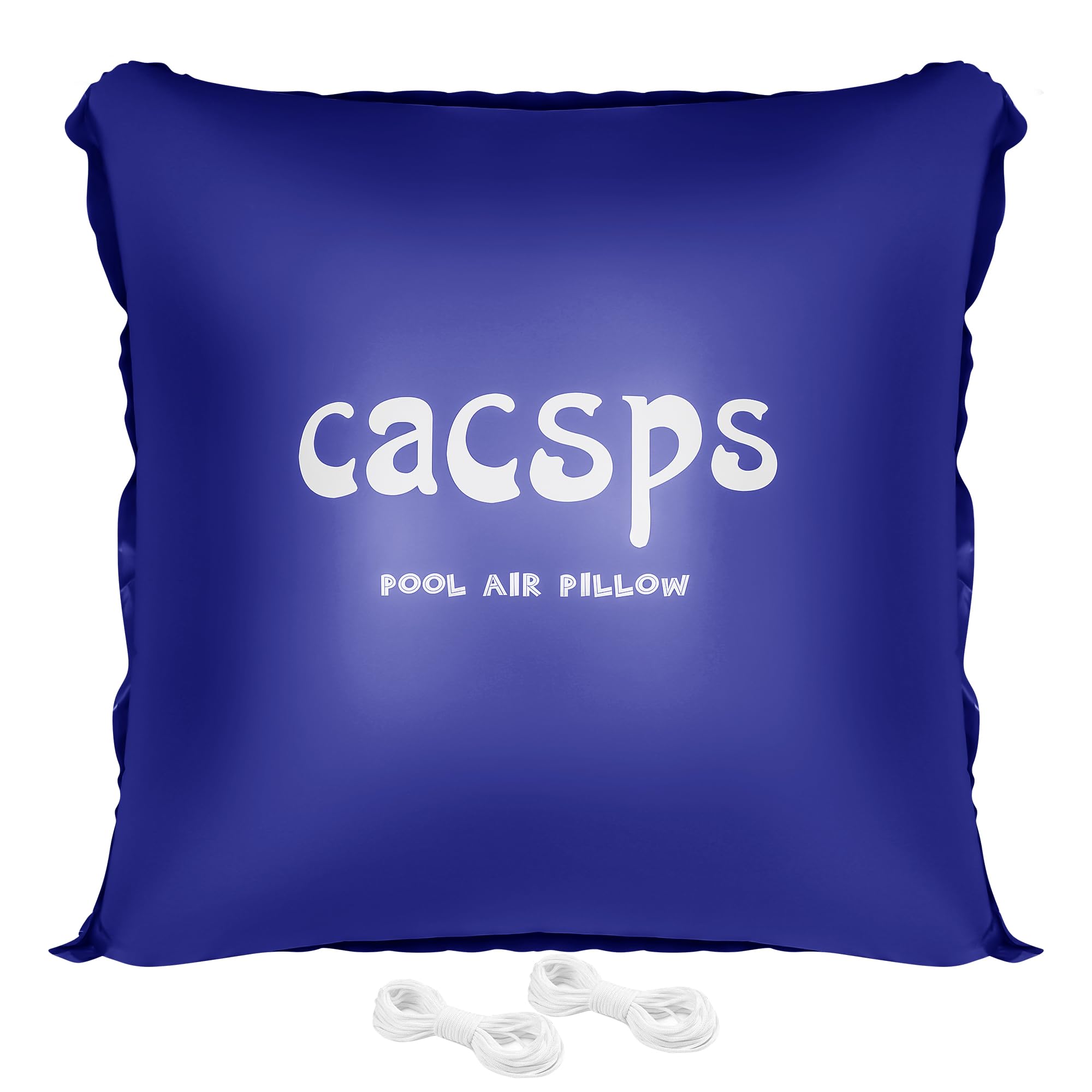 CACSPS Above Ground Pool Pillow - 8x8 Ft Air Pillow for Winterizing, 0.5mm PVC Material, 2X 16.5Ft Rope (Blue)