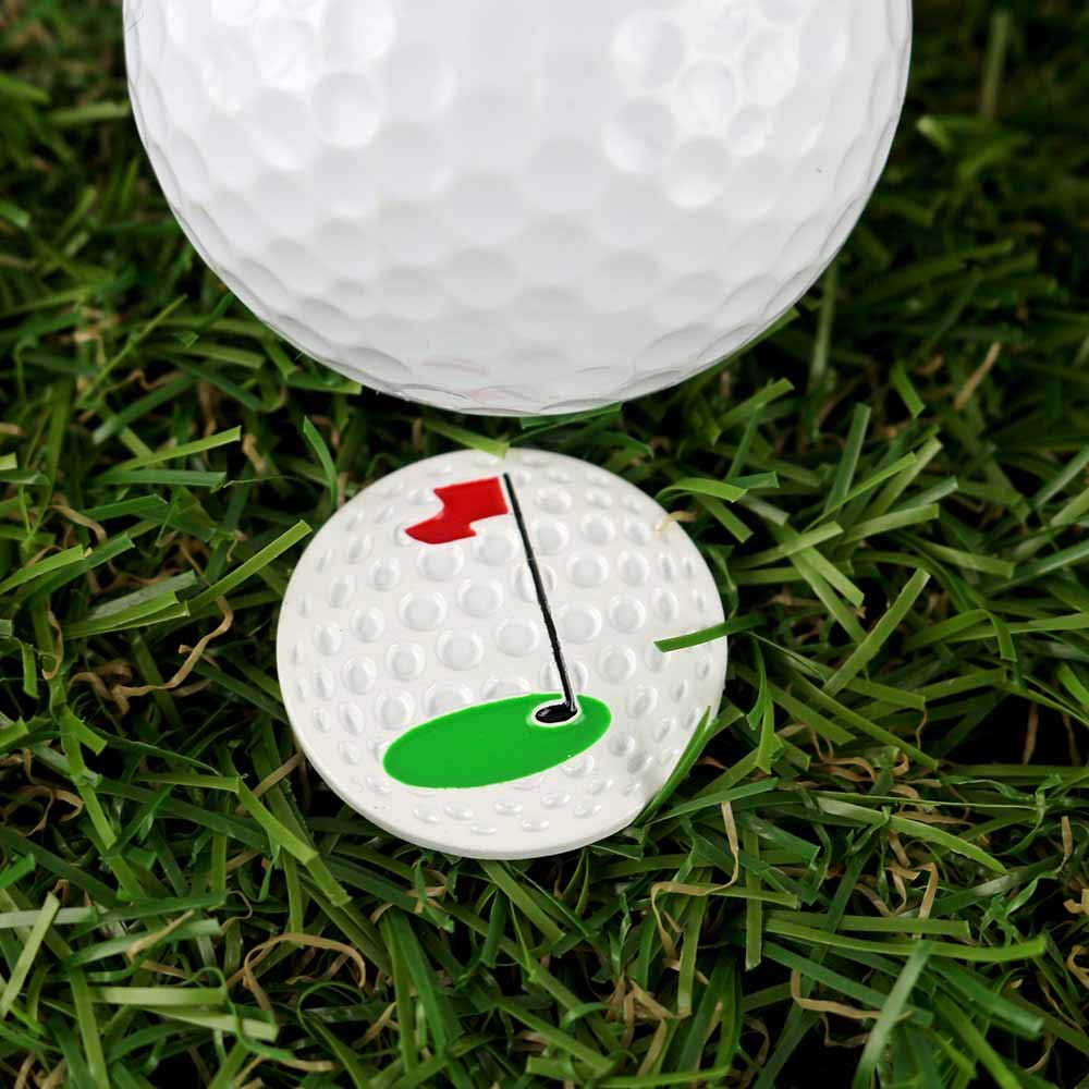 Myartte Golf Cart Hat Clip, Assorted Pattern Golf Ball Markers 24.4Mm,Nice Golf Gift For Women Men,Pack Of 2 (Golf Tee And Flag)