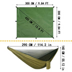 Oversized Rain Tarpaulin,Camping Hammock With Mosquito Net Rain Fly Heavy Duty Tree Strap,Single Double Hammock Tent Waterproof