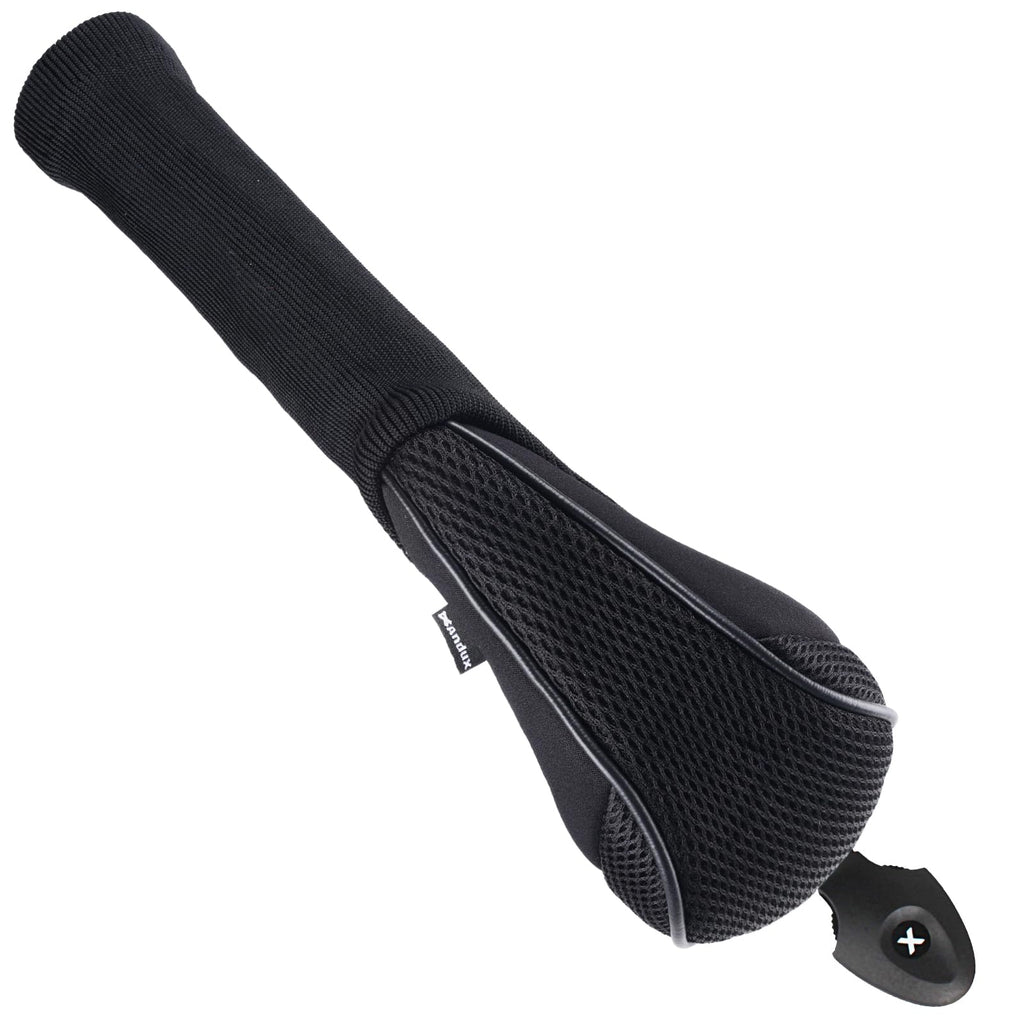 Andux 2 Pack Long Neck Golf Hybrid Club Head Covers Dial No. Tag Ctmt-01 Black/Black