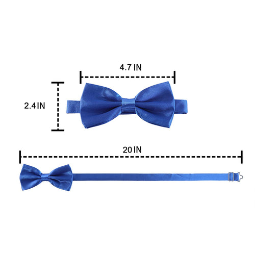Awaytr Mens Pre Tied Bow Ties For Wedding Party Fancy Plain Adjustable Bowties Necktie (White)
