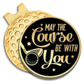 Geygie May The Course Be With You Black Gold Golf Ball Marker With Magnetic Hat Clip, Golf Accessories For Men Women, Golf Gifts