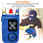 Antitheft Alarm Chain Lock, Y787 Smart Alarm Lock Antitheft Chain Lock For Bike Gate App Control Blue