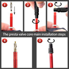 12Pcs Presta Valve Core Bike Bicycle Valve Core Removal Tool Mtb Tire Valve Stem Repair, Valve Core Replacements Set, Presta & S
