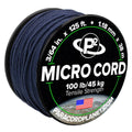 Paracord Planet Micro Paracord - Thin Braided Cord For Crafting, Fishing, And Diy Projects In 125 Ft Spools - Midnight Blue