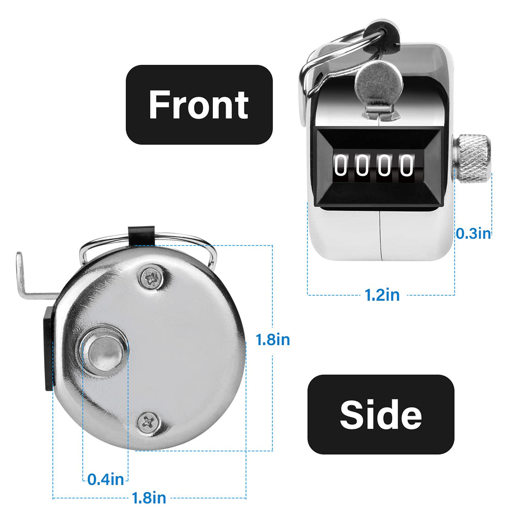 Sdarming Tally Counter, 4-Digit Clicker Counter, Metal Hand Tally Counters Clicker Pitch Counter For Counting, Knitting, Coachin