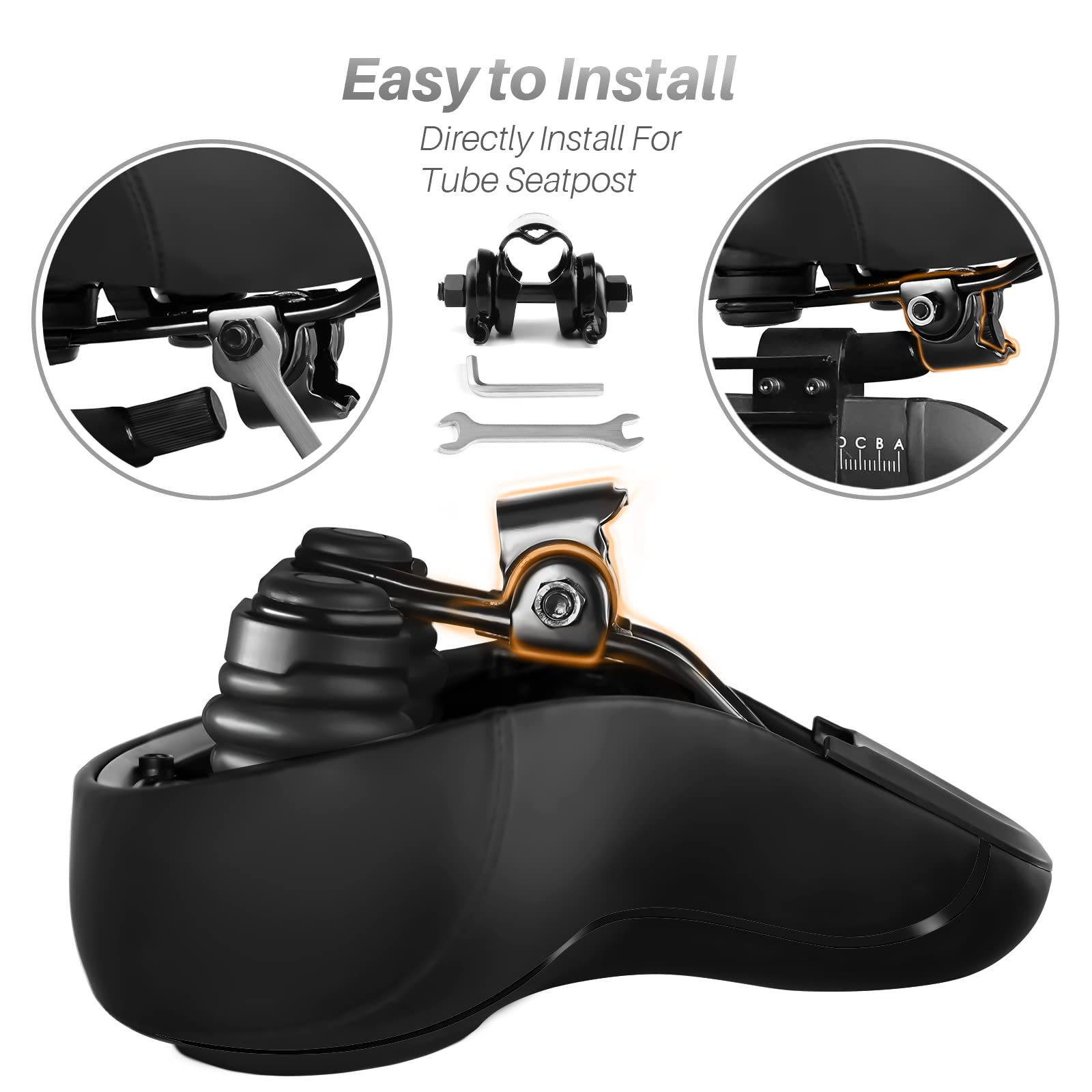 Oversized Comfort Seat Cushion Compatible With Peloton, Spin Bike, Road Or Exercise Bikes, Bicycle Wide Saddle Replacement For M
