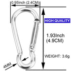 Samloo 30Pcs Mini Aluminum Carabiner Spring Clip 2'' Snap Hook Keychain For Outdoor Camping Hiking Fishing Traveling Backpack Bo