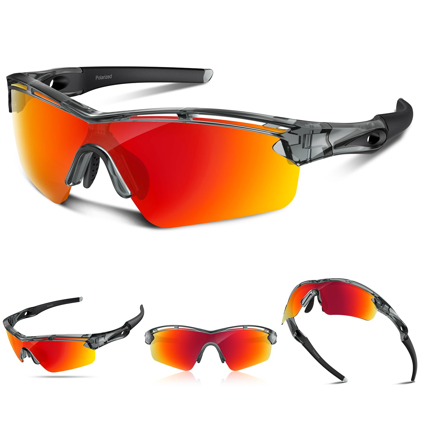 Polarized Sports Sunglasses For Men Women Youth Baseball Cycling Running Driving Fishing Tennis Golf Motor Tac Uv400 Tr90