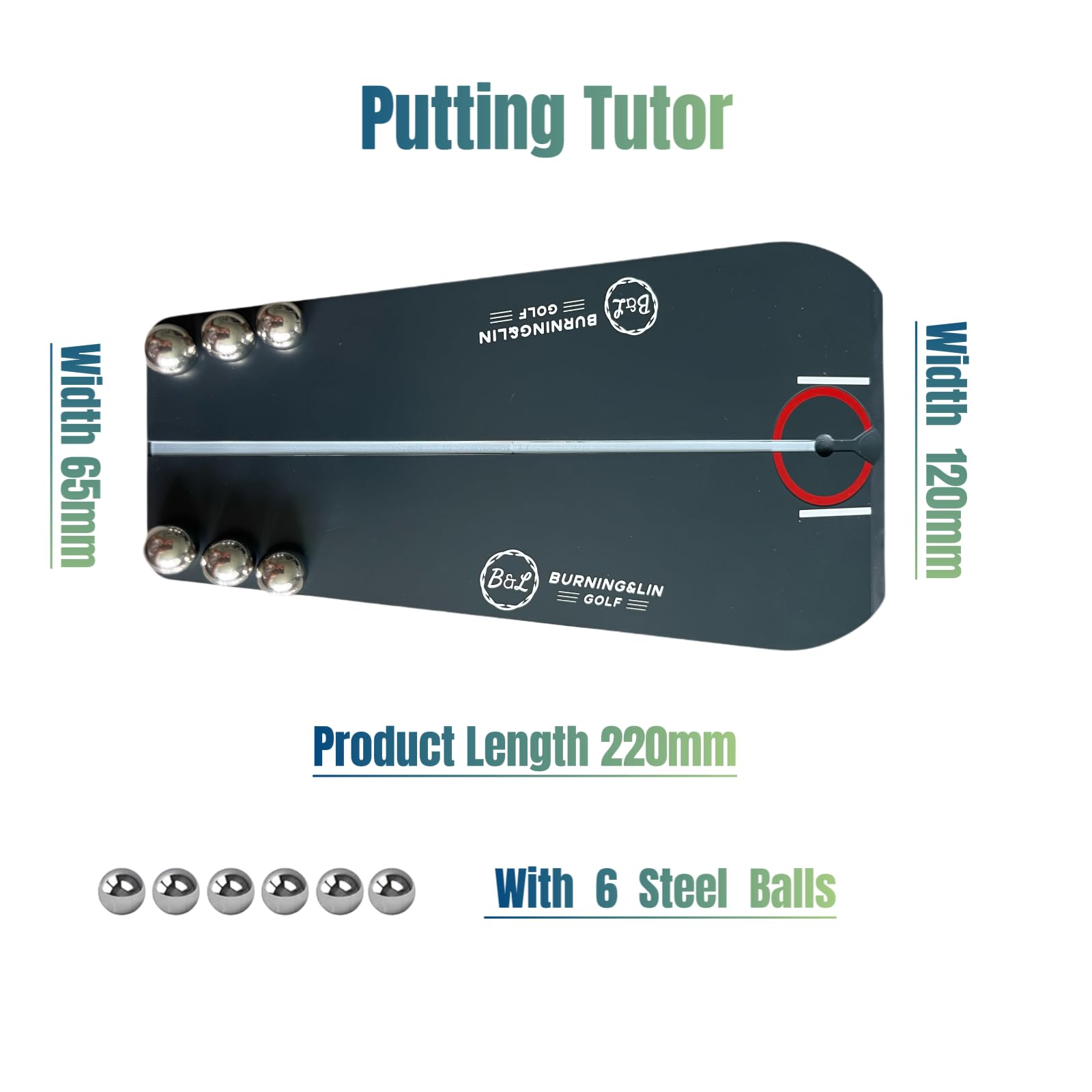 Burning&Lin Golf Putting Tutor Golf Putting Trainer Practice Straight Line Putting Correct Putting Posture Accurate Putting Indo