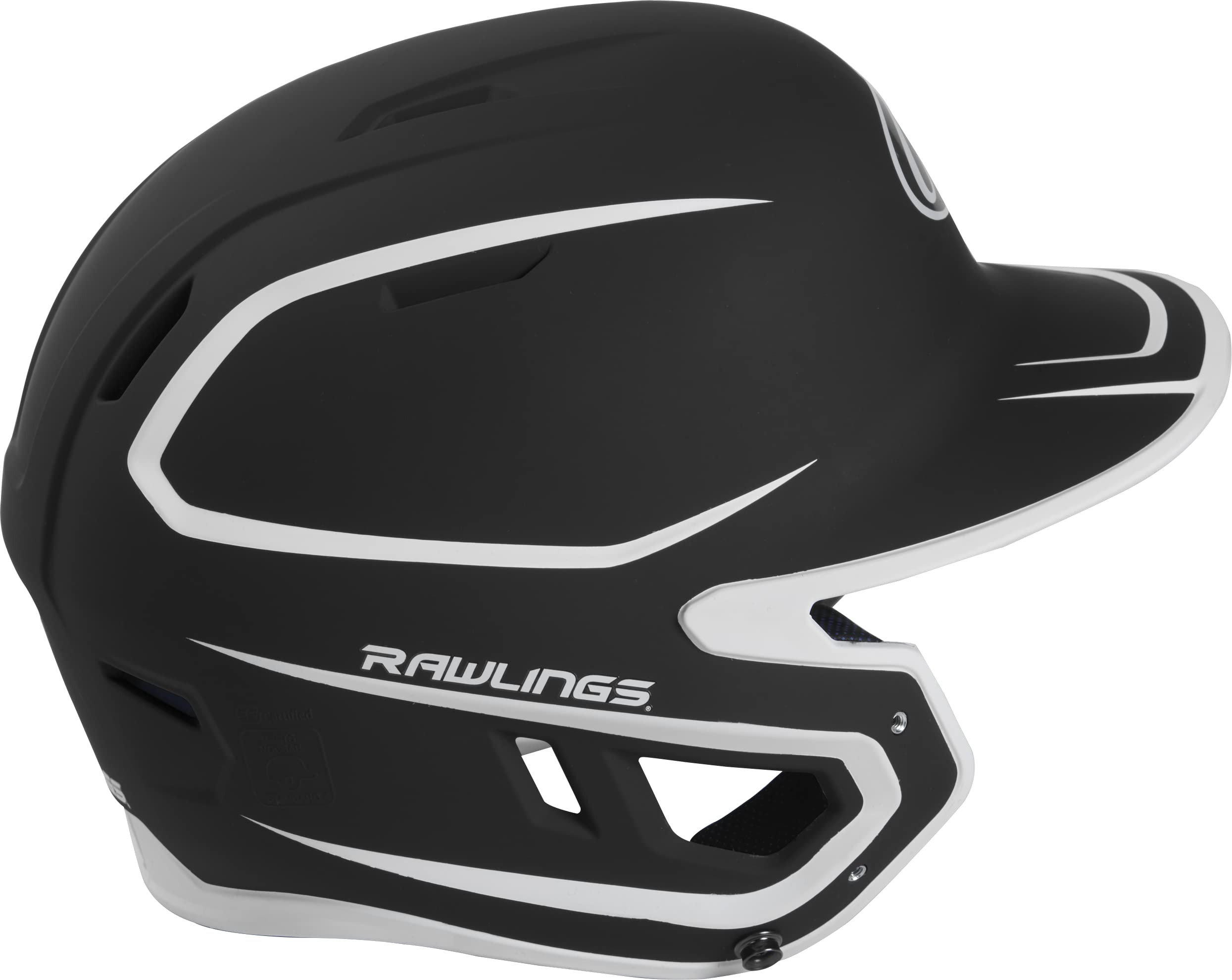 Rawlings | Mach Batting Helmet | Matte Black/White | Senior (6 7/8'' - 7 5/8'')