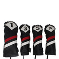 Majek Retro Golf Headcovers Black Red And White Vintage Leather Style 1 3 5 X Driver And Fairway Head Covers Fits 460Cc Drivers 