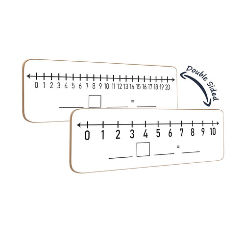2 Pack Dry Erase Number Line Board 4Ax12A Inch Lapboard Double Sided White Board Featuring 0-10 Number Line On One Side 0-20 On