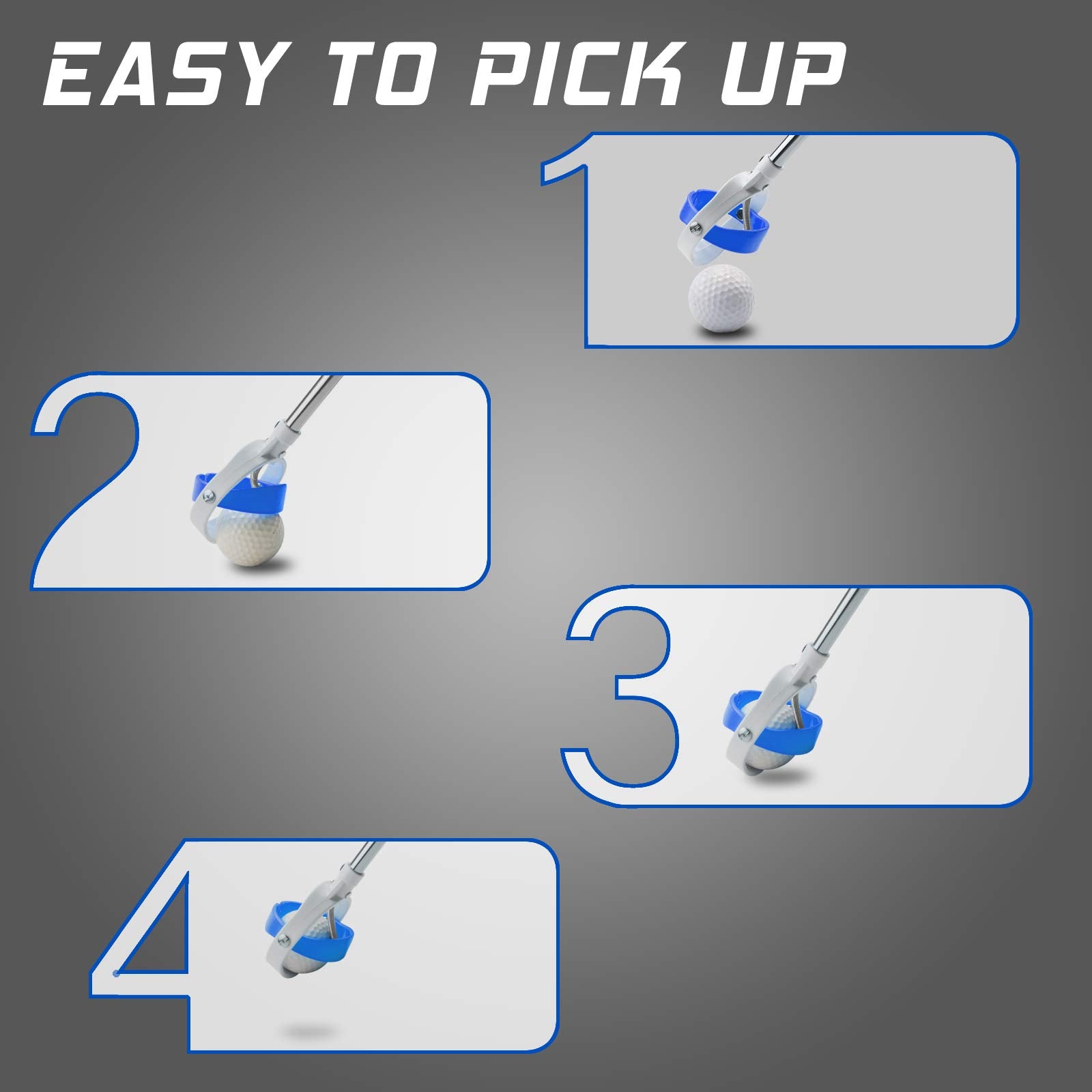 Golf Ball Retriever, Golf Ball Retriever Telescopic For Water With Spring Release-Ready Head, Ball Retriever Tool Golf With Lock