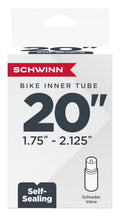 Schwinn Replacement Bike Tire Tube, 20 x 1.75-2.125 inch Bike Inner Tube, Self Sealing, Schrader Valve, Durable Construction, Re