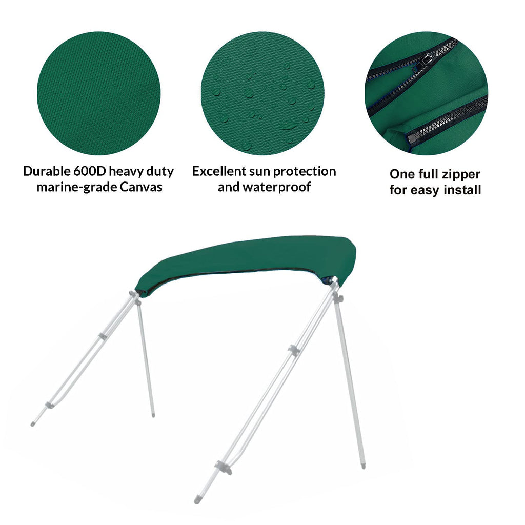 Savvycraft 4 Bow Bimini Replacement Top Canvas Cover 4 Bow 96'' L 67''-72'' W Green Color
