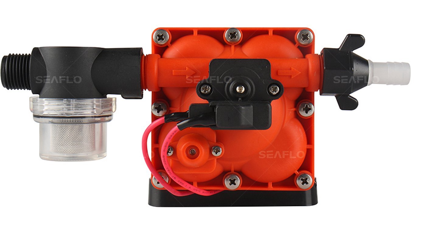 Seaflo 42 Series Diaphragm Pump With Bypass For Reduced Cycling 12V/24V 3.0Gpm 55Psi (12 Volts)