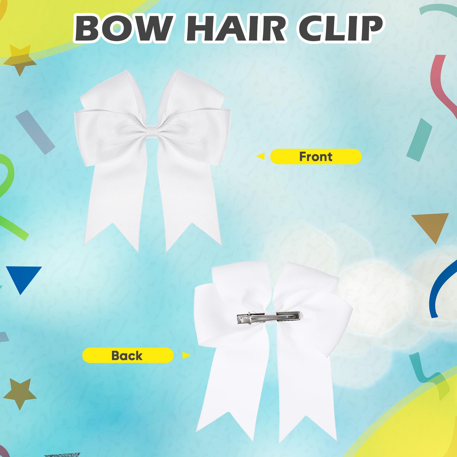 Hotop 3 Pcs 10 In Cheerleading Pom Poms And Large Cheerleader Hair Bow For Girl Cheer Pompoms Cheerleading Accessories For Sport