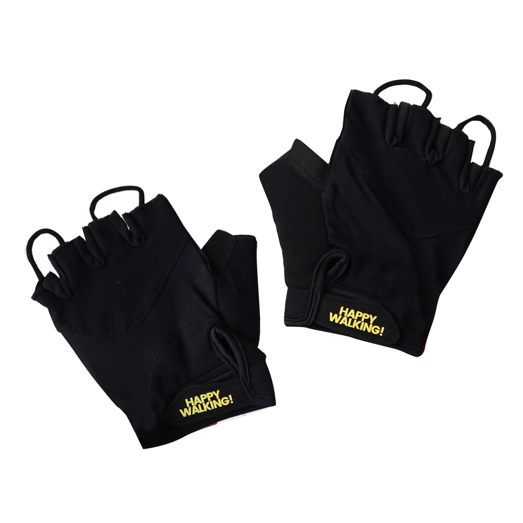 Walk At Home Black Happy Walking Fitness Gloves Workout Gloves Women Exercise Gloves For Men And Women Great For Gym, Walking, A