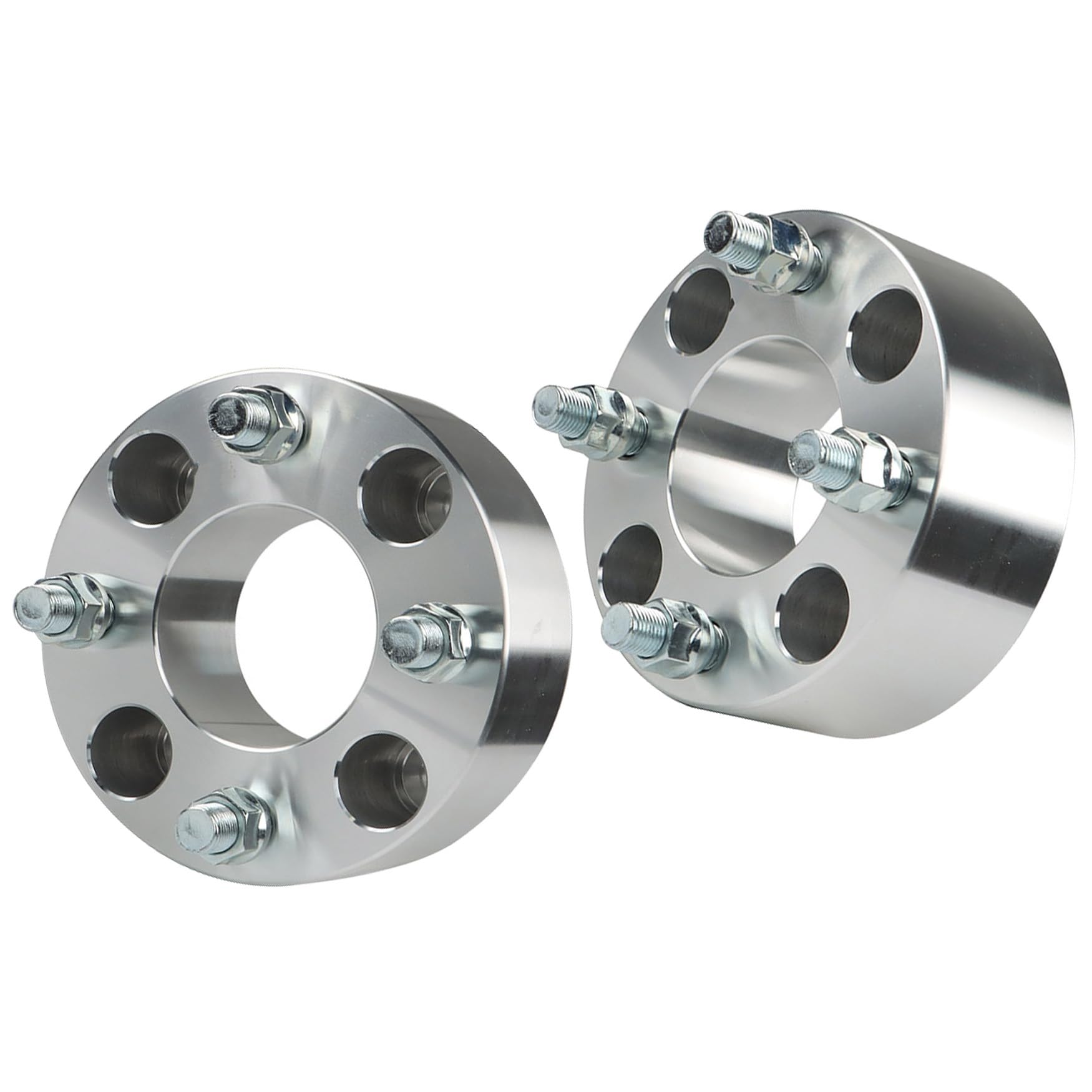 WFLNHB 2pcs Golf Cart Wheel Spacers 2 inch 4x101.6mm Hub Bore: 62mm Thread Size: 1/2x20 Silver Replacement for Golf Carts