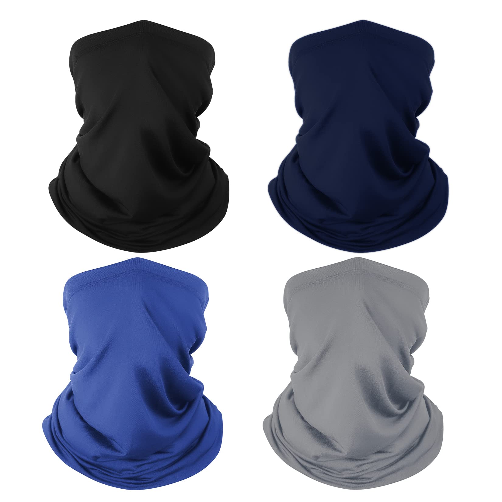 4 Pack Neck Gaiter Breathable Bandana Mask For Outdoor Protection, Washable Reusable Cooling Gator Mask Headband Mask Face Cover