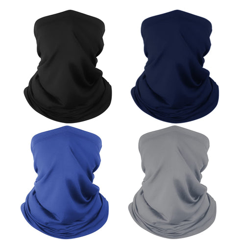 4 Pack Neck Gaiter Breathable Bandana Mask For Outdoor Protection, Washable Reusable Cooling Gator Mask Headband Mask Face Cover