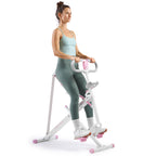 Sunny Health & Fitness Pink Row-N-Ride Plus, Squat Assist Trainer for Glutes and Full Body Workout, 330 LB Capacity, Adjustable 