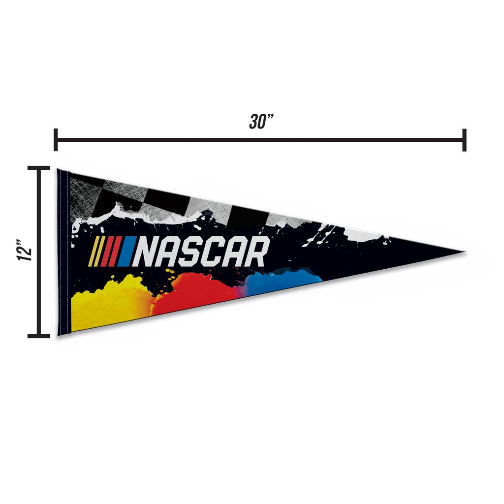 Rico Industries Nascar Logo Primary 12'' X 30'' Soft Felt Pennant - Ez To Hang - Home D  Cor (Game Room, Man Cave, Bed Room)