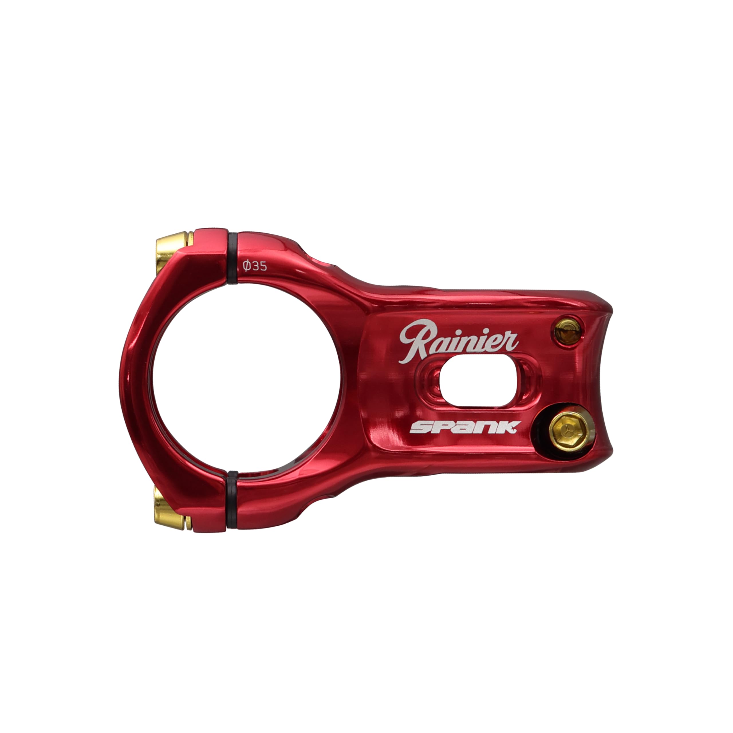 Spank X Rainier Split 35 Stem, 40Mm Red, W/Gold Cap, 2025 Edition